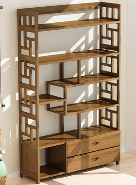 博古架实木中式书架多宝阁古董架子现代简约茶叶隔断展示柜置物架