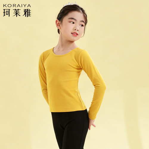 儿童舞蹈服女圆领练功服上衣