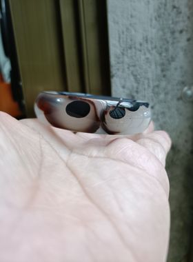 独款巴西天然象形灵动双眼玛瑙手镯中宽水润圆滑无烧女手环礼194