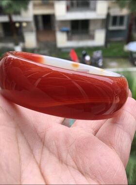 红玛瑙加宽加厚原石无烧证书手镯