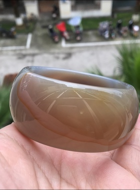 一物一拍超宽正品原石无烧缠丝玛瑙手镯水润时尚玉镯大气女礼365