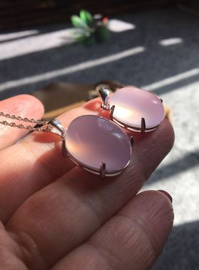 特价清仓巴西天然紫罗兰玛瑙原石镶嵌925纯银锁骨链吊坠女礼玉髓3