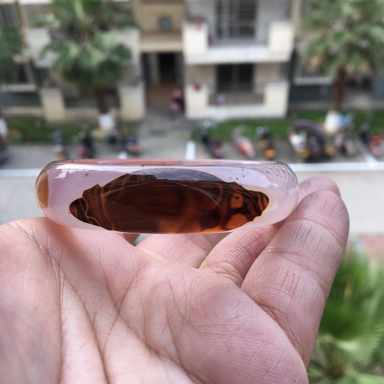 佳石琦缘精品纯天然象形玛瑙手镯中宽冰透原石满天星水草玉髓女礼