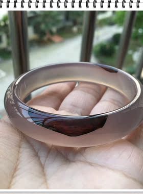 佳石琦缘 天然特色红绿水草灰紫底玛瑙手镯加厚款水润女士礼物69