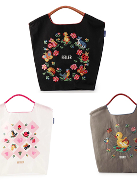 吾身绣品日本 鸭子 ballchain 购物袋刺绣大容量包包