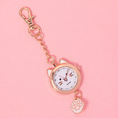 卡通清晰数字手链表怀表钥匙扣挂表学生考试用石英男女手表护士表