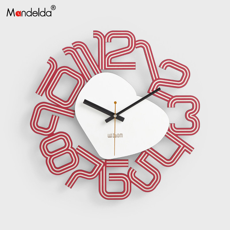 Mandelda韩国品牌轻奢艺术钟表客厅家用创意挂钟简约时钟装饰墙