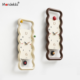Mandelda免打孔艺术钟表挂钟客厅2025新款 简约家用创意时钟挂墙