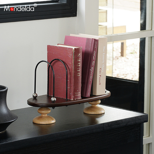 Mandelda中古风桌面书立架摆件客厅书柜复古小众高级感创意装饰品