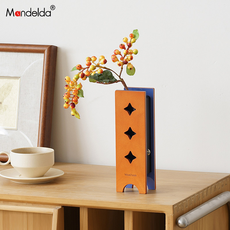 Mandelda韩国品牌中古风插花装饰摆件客厅桌面干花花器高级感摆设