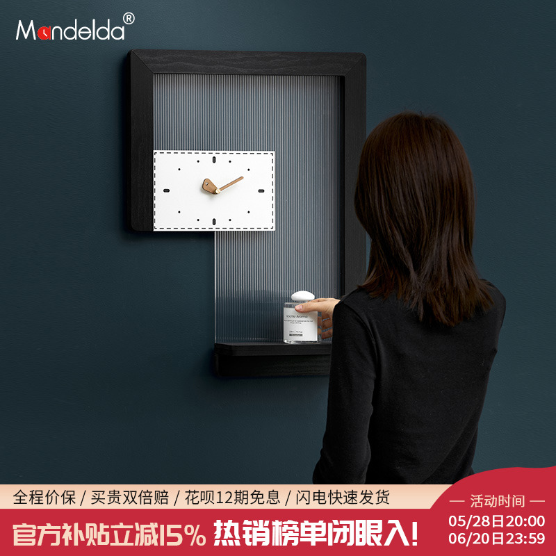 Mandelda北欧创意客厅时钟表2025新款时尚家用网红墙面装饰画挂钟图片