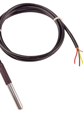 优质三芯屏蔽DS18b20温度传感器防水型水温探头金属不锈钢封装1米