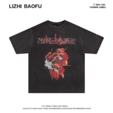 Ретро мультяшная футболка с коротким рукавом для влюбленных в стиле хип-хоп, в американском стиле, оверсайз