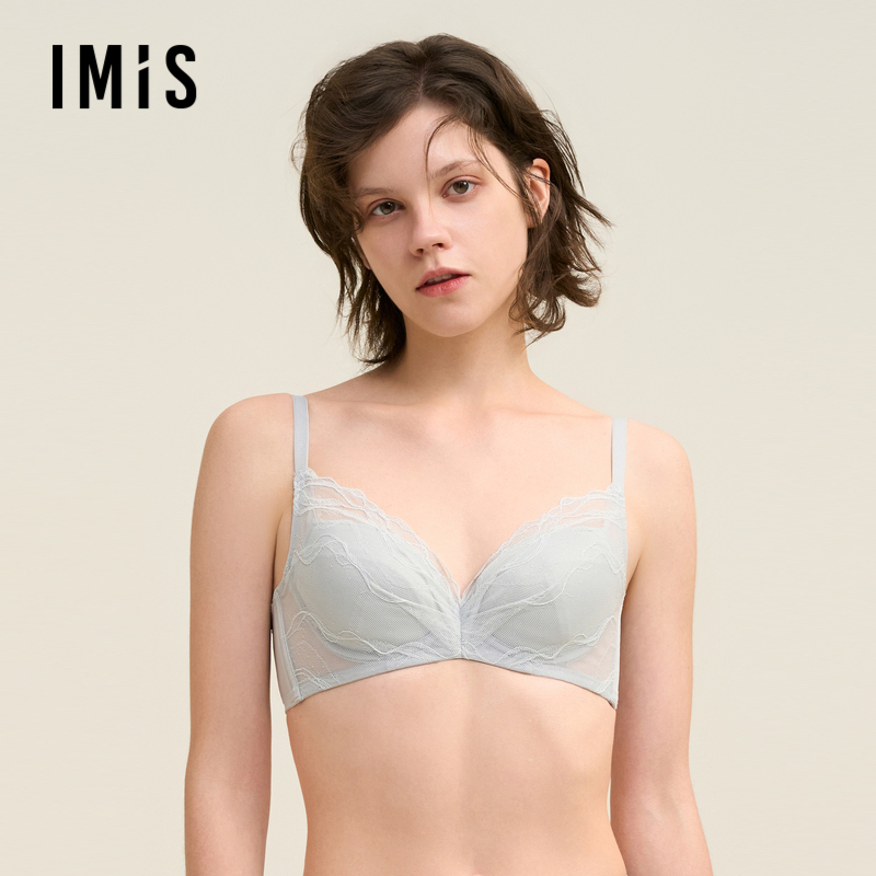 爱美丽内衣官方正品牌海之形薄款大胸显小上托收副乳蕾丝性感文胸