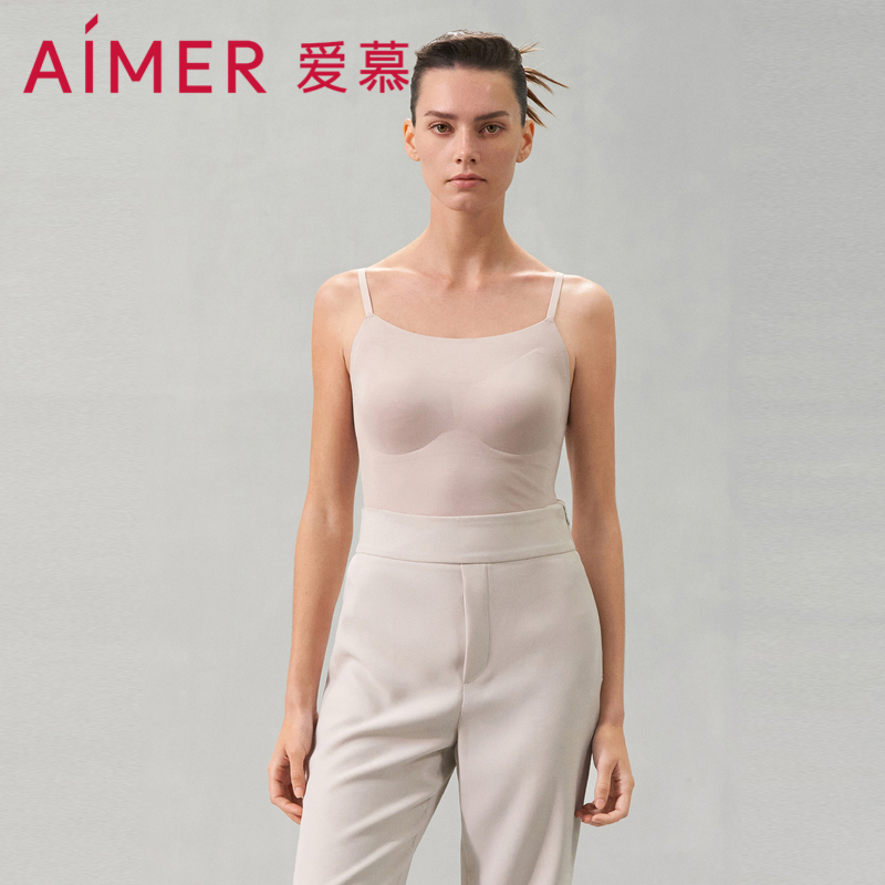 爱慕舒适百搭系列吊带打底女士夏内衣细带带胸垫打底上衣AM719771