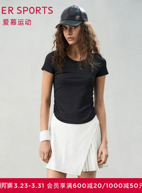 爱慕运动夏日练曲女士纯色休闲双层有里衬运动短裙裙子AS154S91
