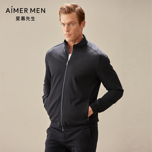 aimer men爱慕先生商旅外穿立领拉链长袖NS81D541