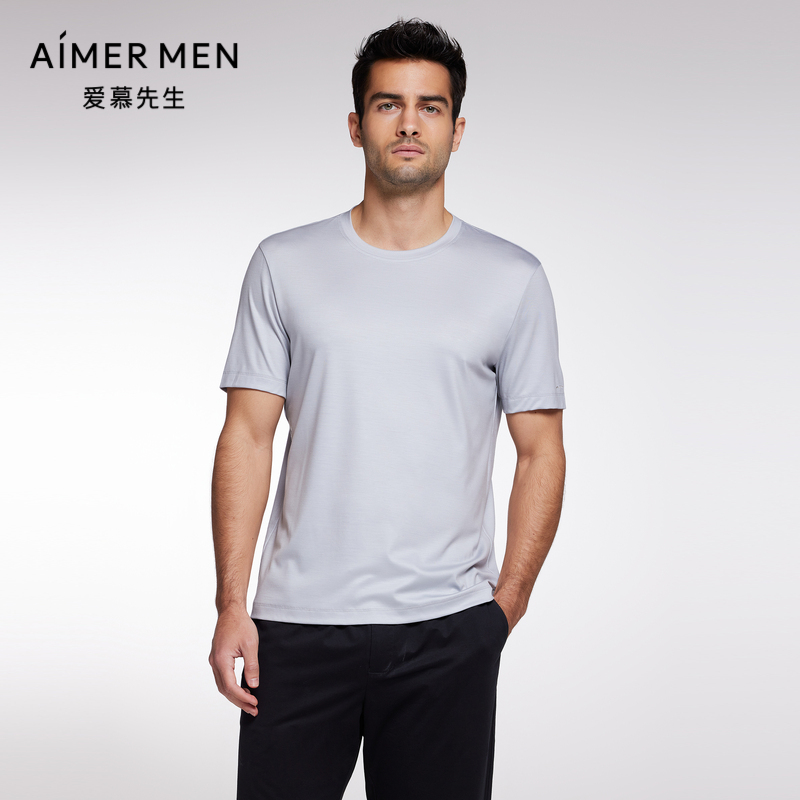 Aimer Men23SS30周年-水洗羊毛T男士圆领短袖NS81J891