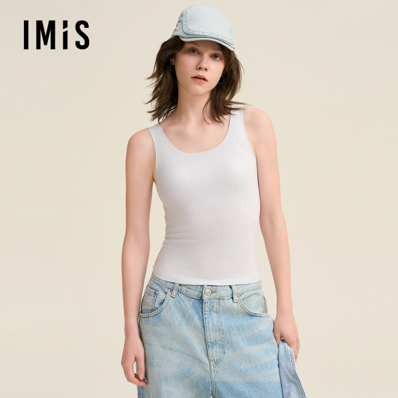 爱美丽棉花糖空气暖磨毛圆领带杯背心IM71BUK1