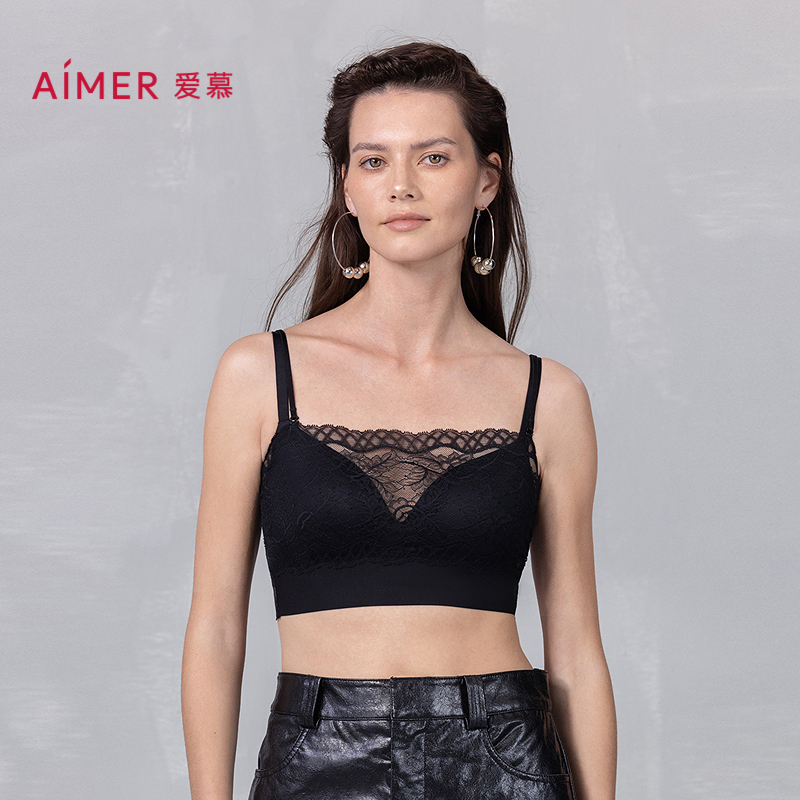 爱慕随心搭内衣女蕾丝领口防走光抹胸打底背心上衣25夏AM71B351