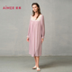 爱慕24秋冬睡美人睡衣女长袖 带胸垫舒适莫代尔秋冬家居服睡裙