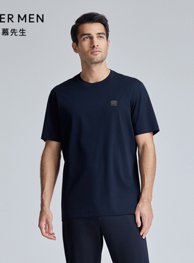 爱慕先生24SS轻休闲丝绵T圆领短袖外穿上衣男士NS81L131