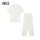 家居服睡衣女套装 爱美丽2025年春花庭香颂纯棉双层纱布短袖 长裤