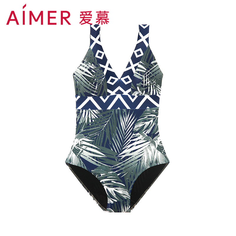 爱慕棕榈格调连体泳衣am688061