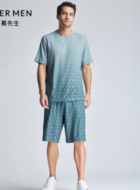 爱慕先生24SS高莫提花家居睡衣男士春夏可外穿家居短裤NS42L102