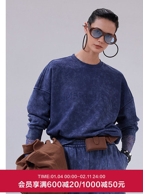 AIMER CHUANG以爱之名-游牧女士棉晕染秋冬圆领长袖上衣CA452111