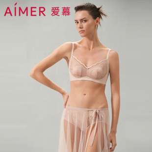 爱慕女士内衣夏之风超薄大胸显小花瓣杯防凸点无钢圈文胸AM139341