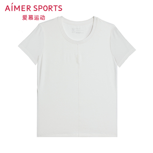 爱慕运动晨风运动装女夏季休闲圆领短袖T恤上衣AS143T21