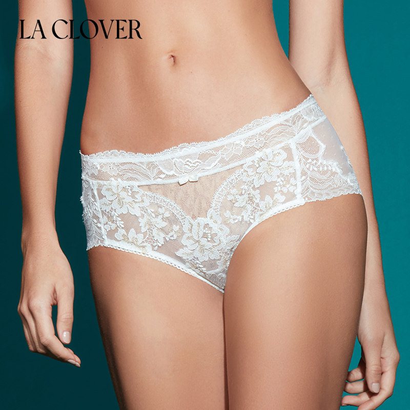 兰卡文LA CLOVER NEW挚爱white配套内裤女性感中腰平角裤LC23ABU1