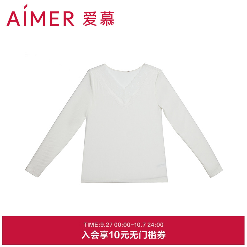 含真丝保暖上衣爱慕女士V领