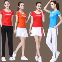 Yang Liping Square Dance Trang phục Mùa hè mới tay ngắn Quần áo khiêu vũ Quần áo thể dục thể thao Bộ đồ cotton - Quần áo ngoài trời áo khoác gió nữ adidas