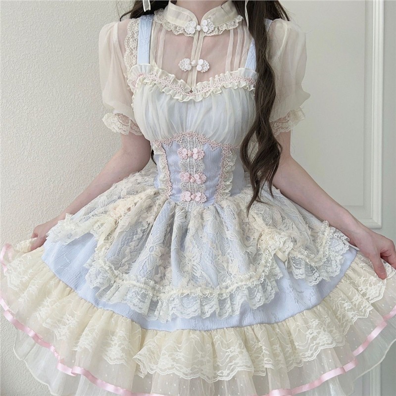 花季芙蕾原创设计芭蕾Lolita生日成人礼洋装JSK吊带连衣裙公主裙
