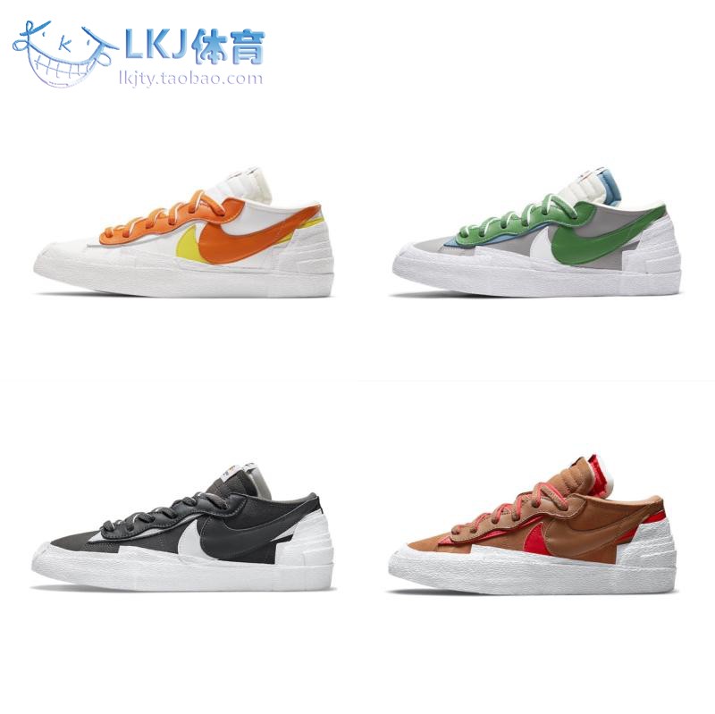 Nike Blazer Low x Sacai黑灰白绿解构低帮 DD1877-100-001-002-封面