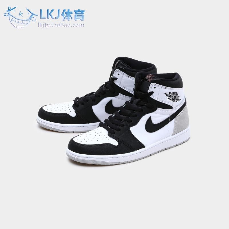 AJ1黑灰脚趾高帮篮球鞋