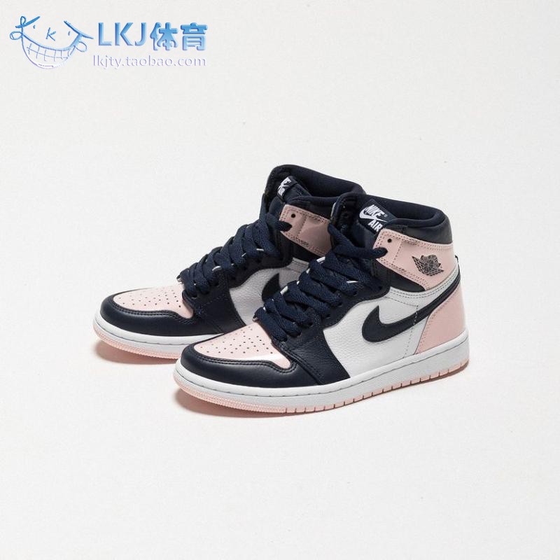 lkj体育 air jordan 1 aj1 黑粉脚趾泡泡糖高帮篮球鞋 dd9335-641
