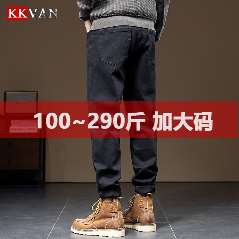 大码男装秋冬宽松牛仔裤