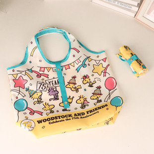 日单史努比75周年卡通手提单肩包超市大容量购物袋折叠轻便环保袋