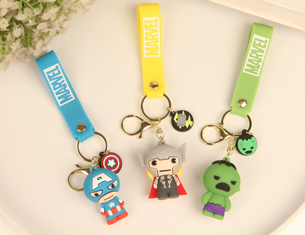 卡通漫威系列立体动漫人物PVC钥匙扣挂件礼物包包挂饰公仔锁匙链