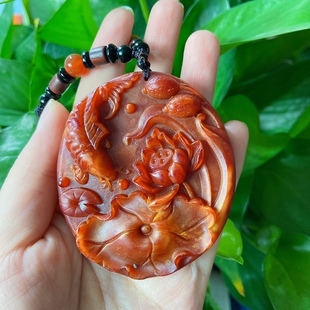 龙涎香龙琥珀男士女士毛衣链吊坠手把件花开牡丹大气自带留香