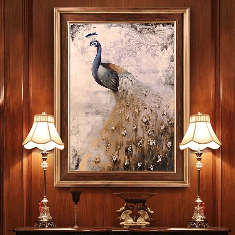 雅慕DMC印花十字绣客厅卧室餐厅玄关挂画现代美式复古富贵孔雀|ruв категории домашний ткань, вышивка крестом и инструментов, принадлежностей, вышивка крестом suite - от Buy2taobao.com для оказания профессиональной услуги покупки агента Taobao