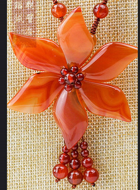 diy阜新风六瓣花手工编制毛衣链