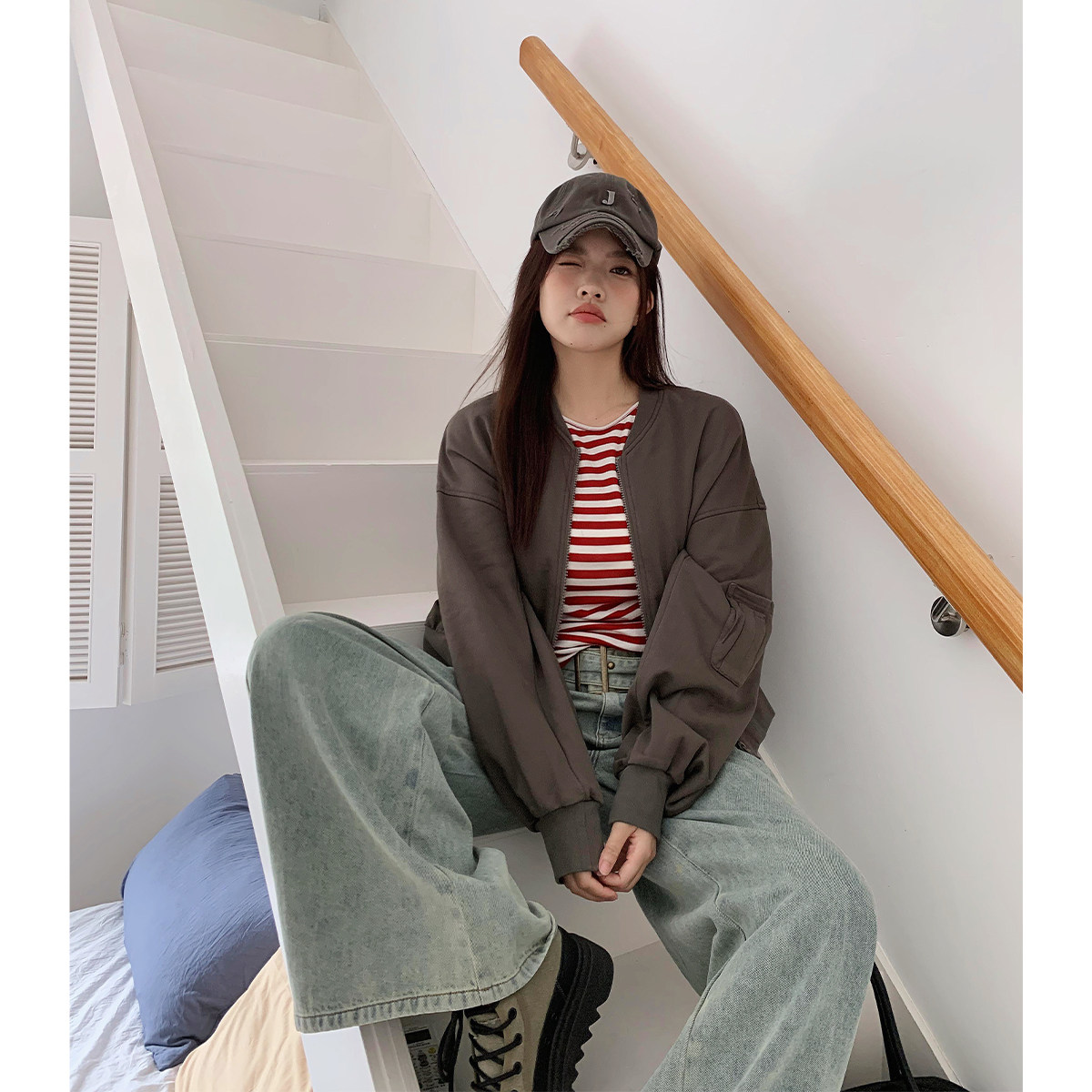 晶咕白标DADATATA短款水洗卫衣开衫女宽松棒球服大码外套,女装/女士精品,卫衣/绒衫,淘宝优惠券,粉丝福利购,淘宝优惠卷