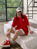 Летняя футболка с коротким рукавом, летний кролик, с вышивкой, свободный крой