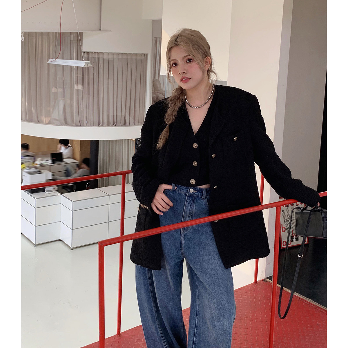 【现货】晶咕白标 晶咕家微胖定制小香风马甲外套女秋季大码套装,女装/女士精品,时尚套装,淘宝优惠券,粉丝福利购,淘宝优惠卷