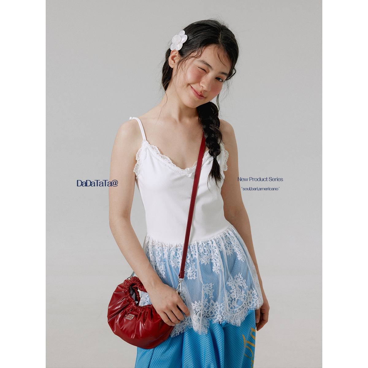晶咕白标DADATATA【弗里达花园】下摆蕾丝拼接吊带背心女内搭上衣