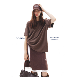 打底T恤秋大码 晶咕白标DADATATA 纯色圆领短袖 经典 上衣 随心配